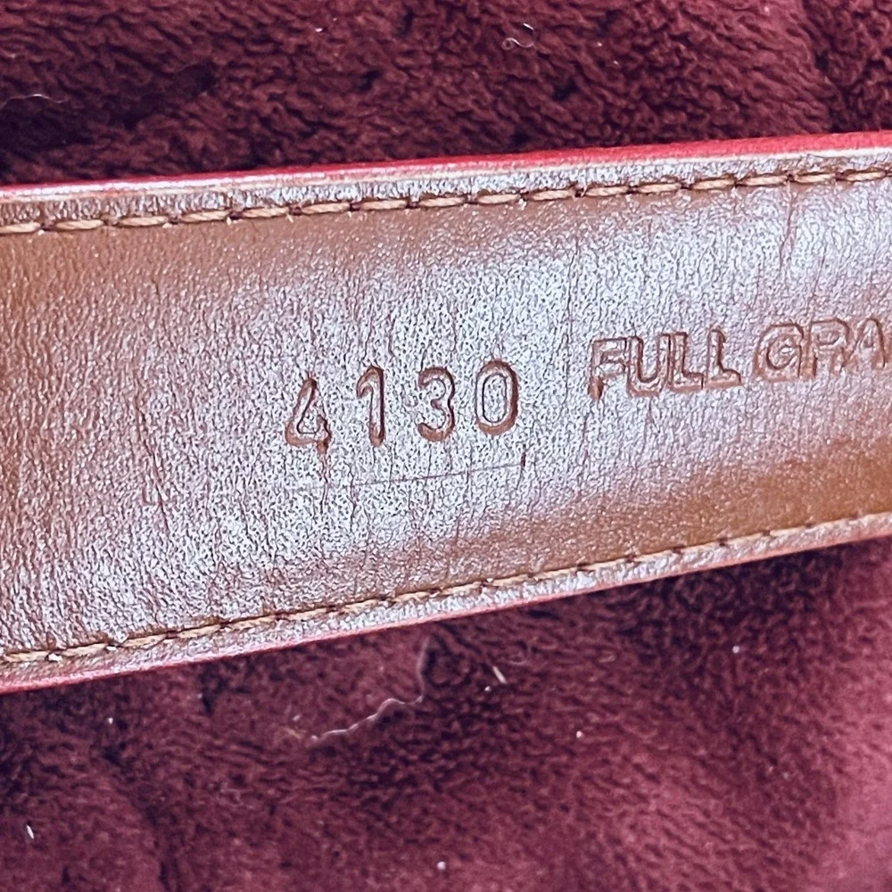 Full Grain Leather Belt Womens L Pink Suede Solid Brass Buckle Made In India‎